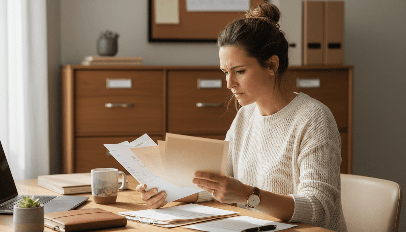 Invoice Factoring - Business owner organizing client invoices